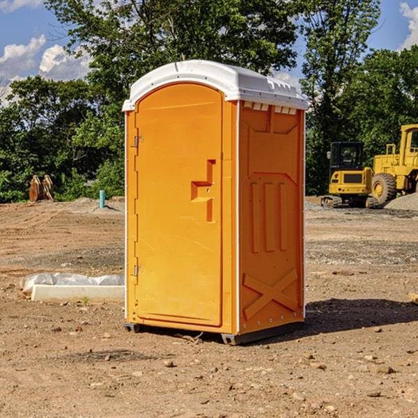 how often are the porta potties cleaned and serviced during a rental period in Almira